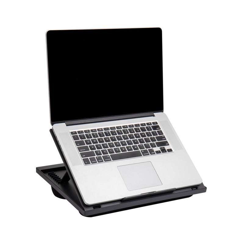Mind Reader Lap Desk Laptop Stand  Bed Tray  Collapsible  Cushion  Portable  Dorm  Plastic  14.75""L x 11""W x 7.3""H  Black - Image 1